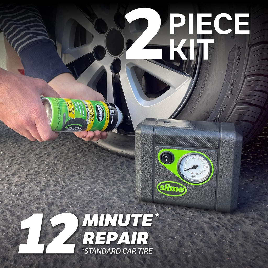 50165 Flat Tire Puncture Repair, Smart Spair Plus, Emergency Kit for Car Tires, Includes Sealant and Tire Inflator