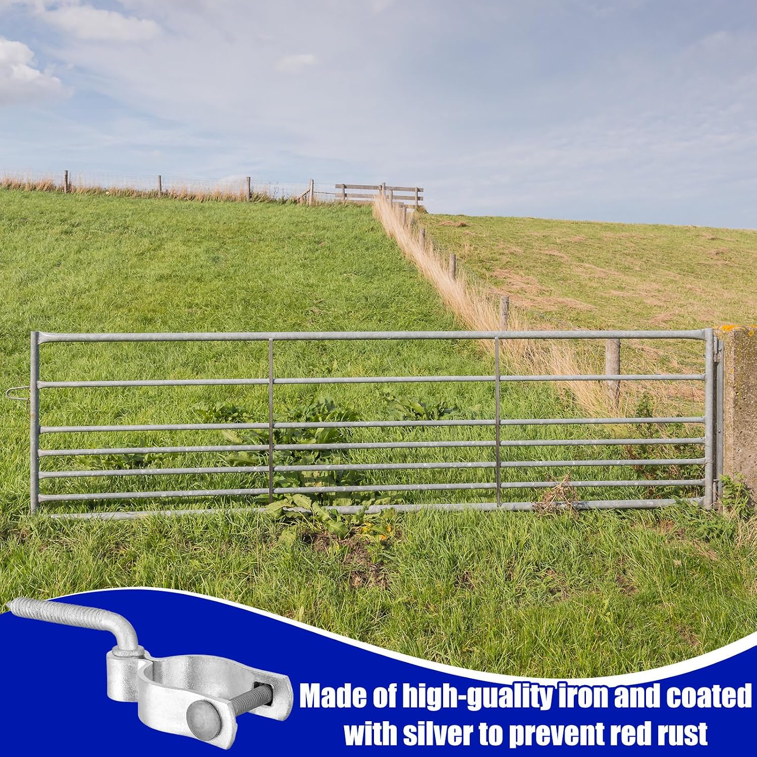 4 Pcs Farm Gate Hinge Set, 5/8'' x 2'' Gate Hinge