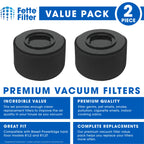 Fette Filter - Replacement Filter Pack Compatible with Bissell 54A2 for PowerEdge Hard Floor Vacuums. (2-pack)