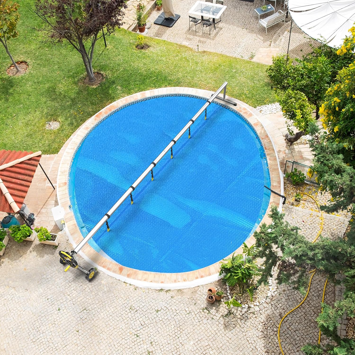 12 Mil Premium Solar Pool Cover – 12 FT Round Solar Blanket for Inground & Above-Ground Pools, Ultra-Durable Blue