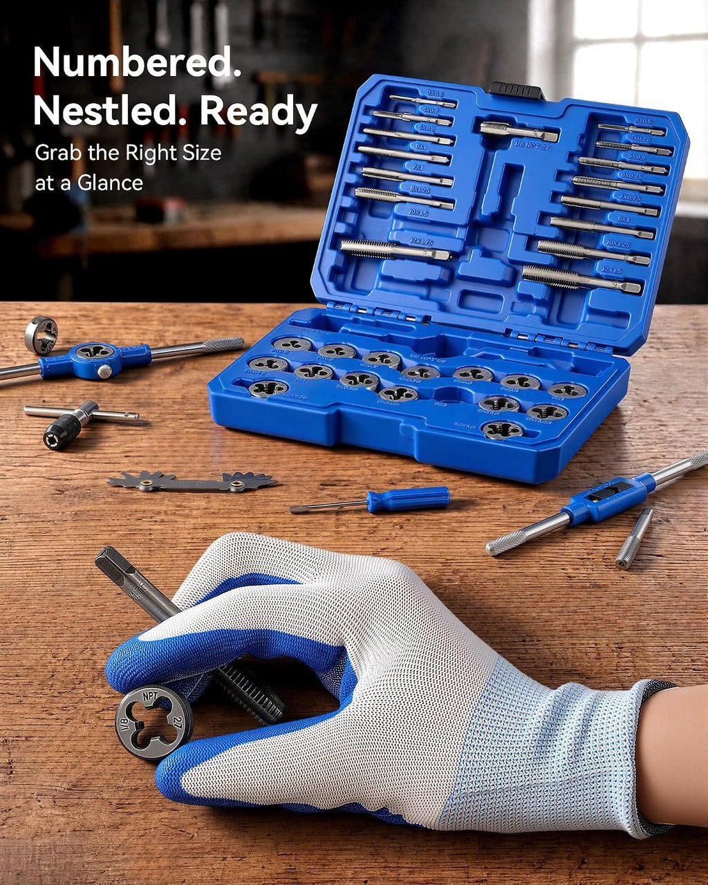 OMT Metric Tap and Die Set, Thread Repair and Cutting Kit with Wrenches