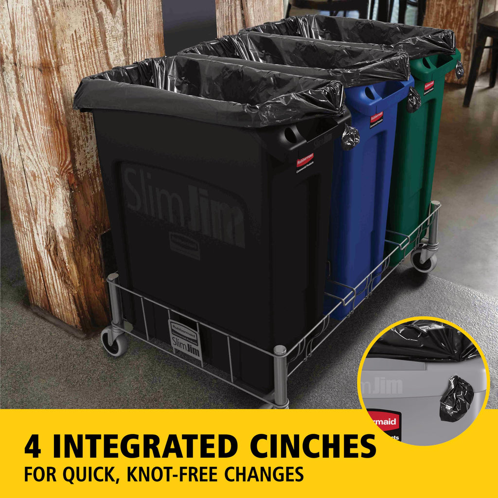 Slim Jim Trash Can, Black, 23-Gallon