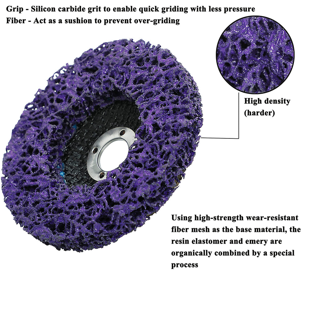 Lamsion 4-1/2" Rust Remover Wheel & Strip Disc for Angle Grinder, 6Pack