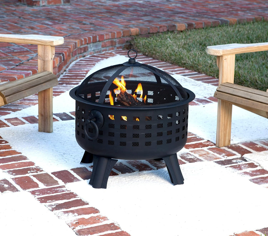 27 inch Steel Round Lattice Fire Pit, Easy to Assemble