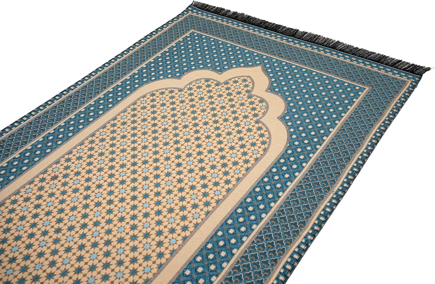 Turkish Islamic Prayer Mat Janamaz Sajjadah | Thin Woven Cotton Praying Rug Ramadan Eid Gift | Traditional Muslim