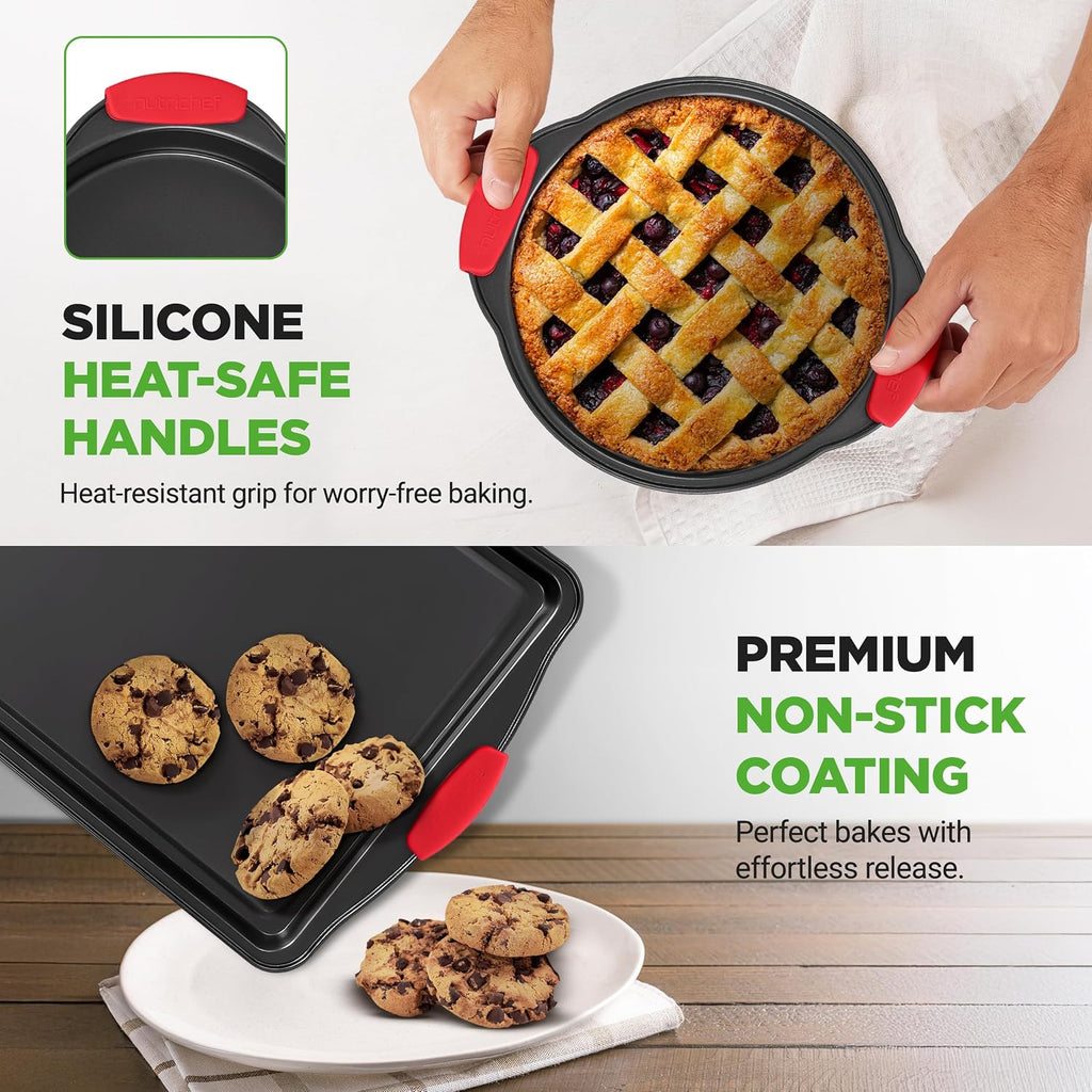 Baking Pans Set - 6 Piece Bakeware with Nonstick Carbon Steel for Easy Release and Cleanup, Durable and Versatile