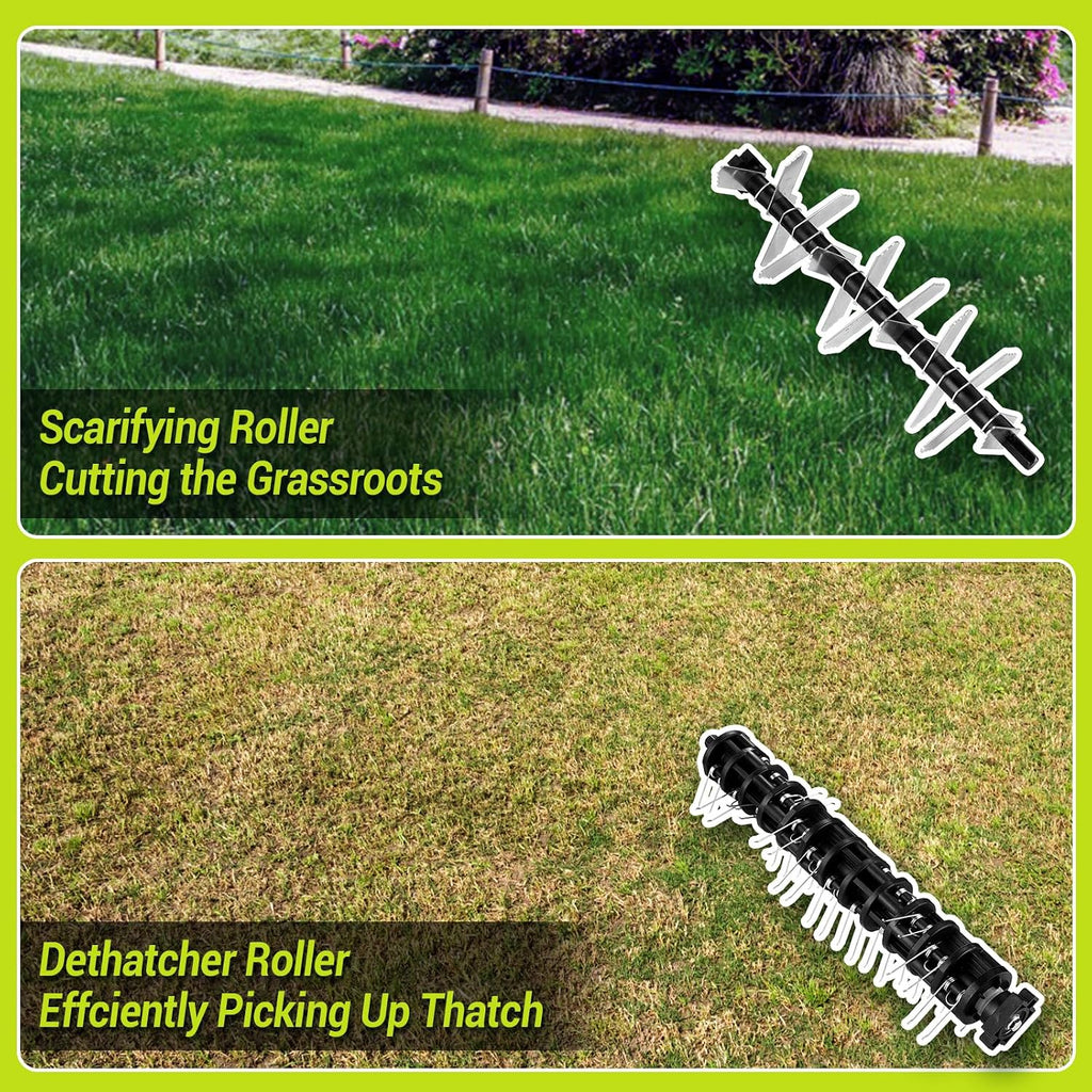 Electric Lawn Dethatcher Scarifier 15 Amp: DEKOPRO 15-inch Lawn Dethatcher and Aerator with 5-Position Depth