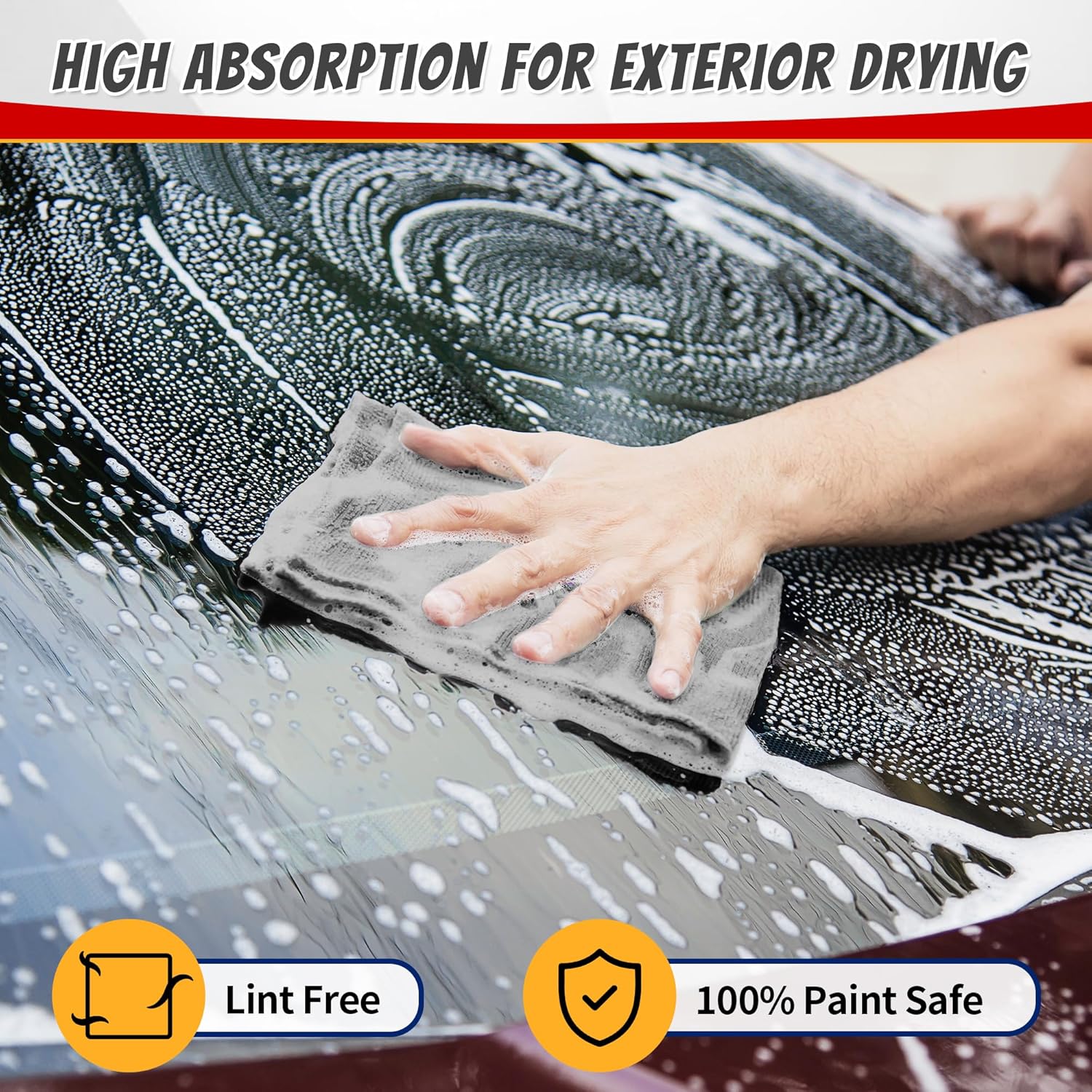 Shop Towels, Pack of 200, Grey Microfiber Cleaning Cloth Bulk, Microfiber Towels for Cars, All-Purpose Absorbent