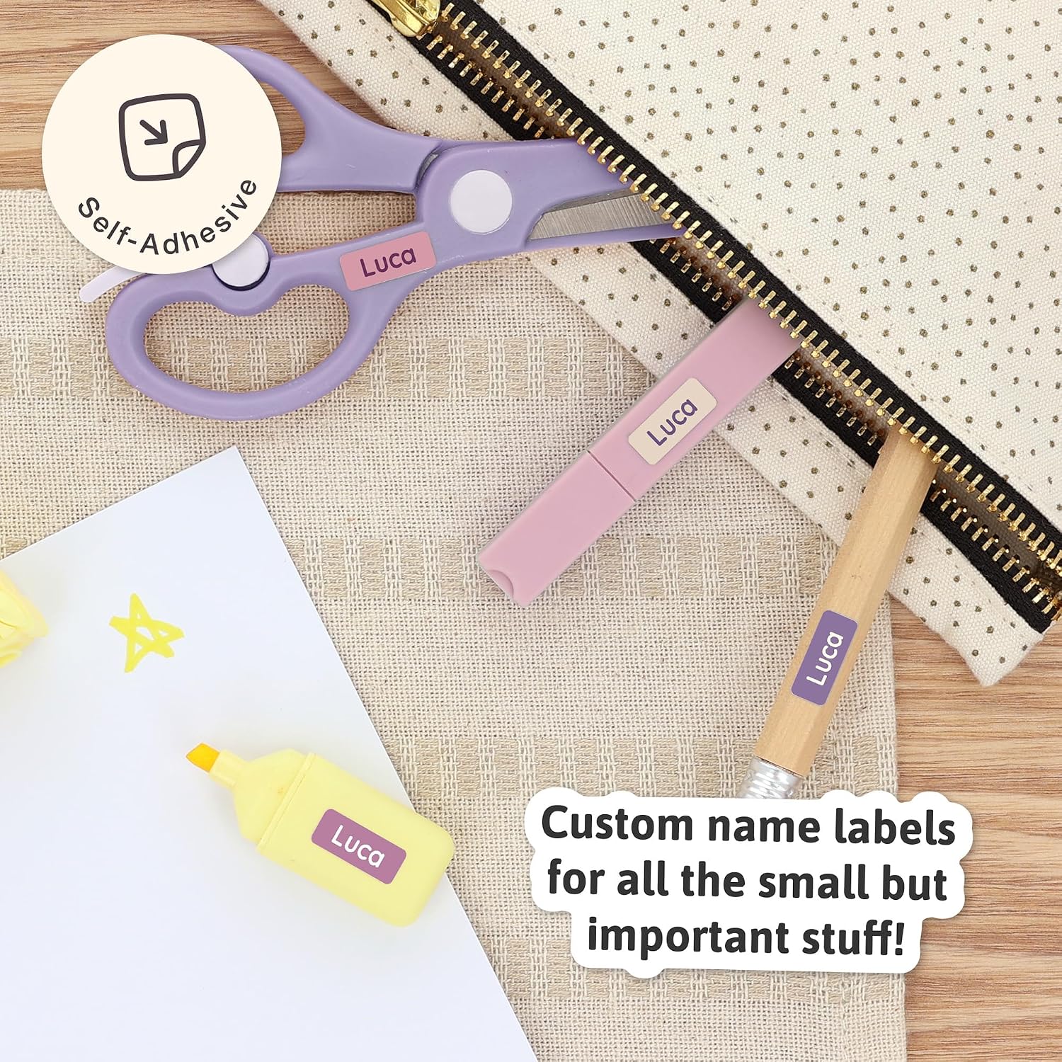 Mini Name Labels (175) - Custom Personalized Name Labels for Labeling Tiny Items, Washer and Dryer-Safe Waterproof