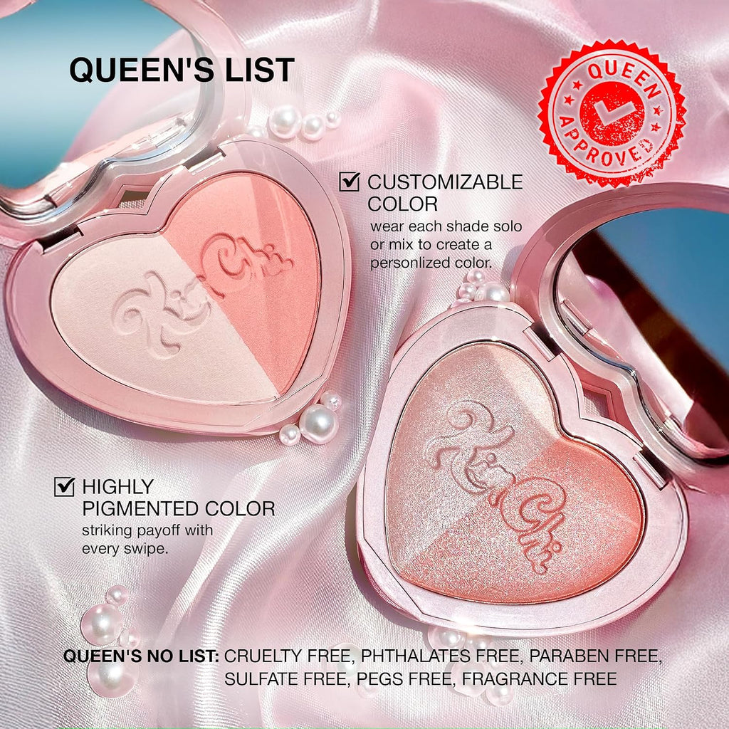 KimChiChic Beauty Thailor Blush Duo, Heart Compact Powder Blush for Cheeks