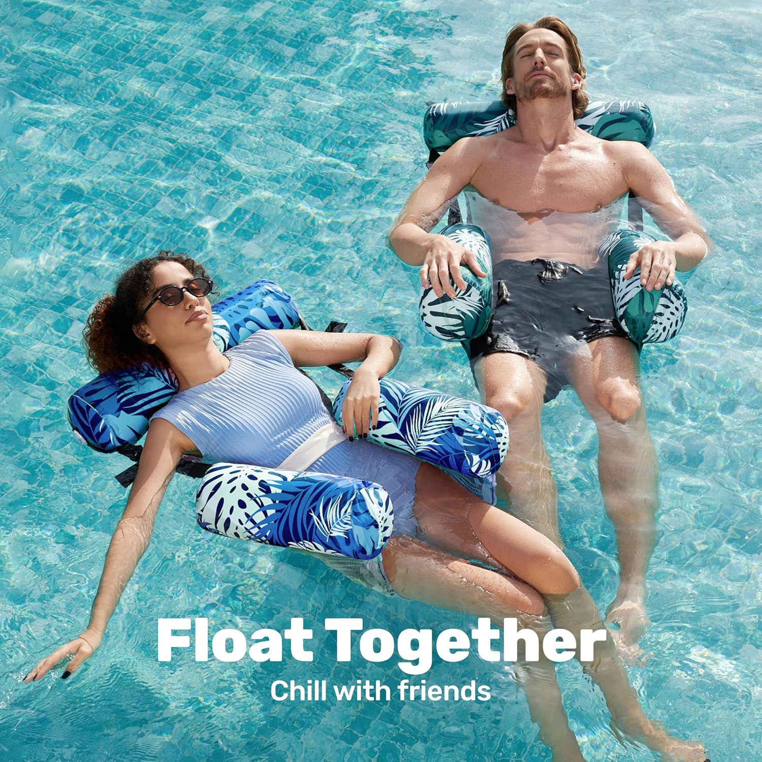 Inflatable Pool Floats Adult,2 Packs Floating Lounge Chairs,Blow up Pool Noodles for Adult Heavy Duty,Floating Chair