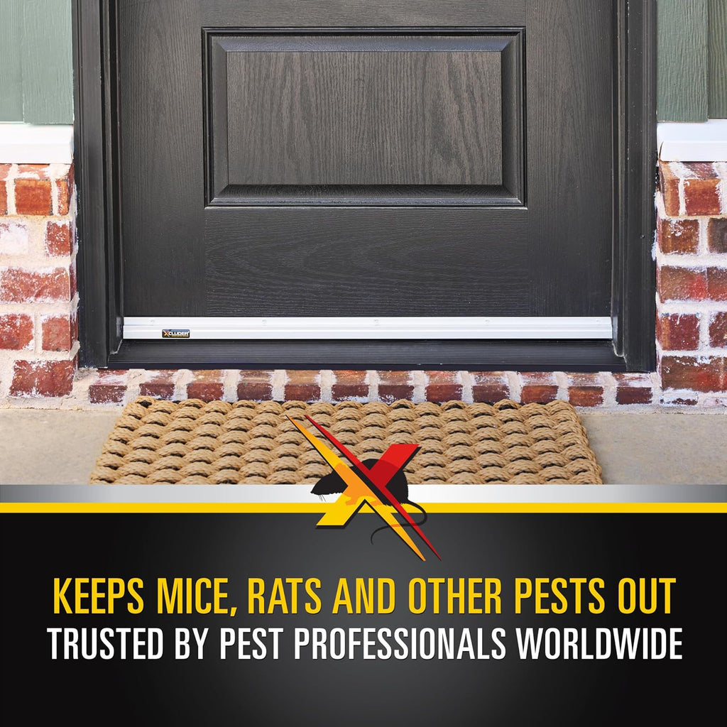 36" Low-Profile Door Sweep, Aluminum 2-Pack – Seals Out Rodents & Pests, Enhanced Weather Sealing, Easy to Install;