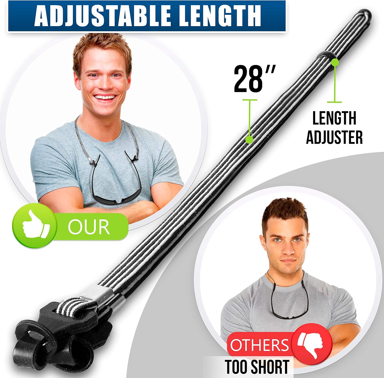 Eye Glasses String Holder Straps - Sports Sunglasses Strap for Men Women - Eyeglass Holders Around Neck - Glasses