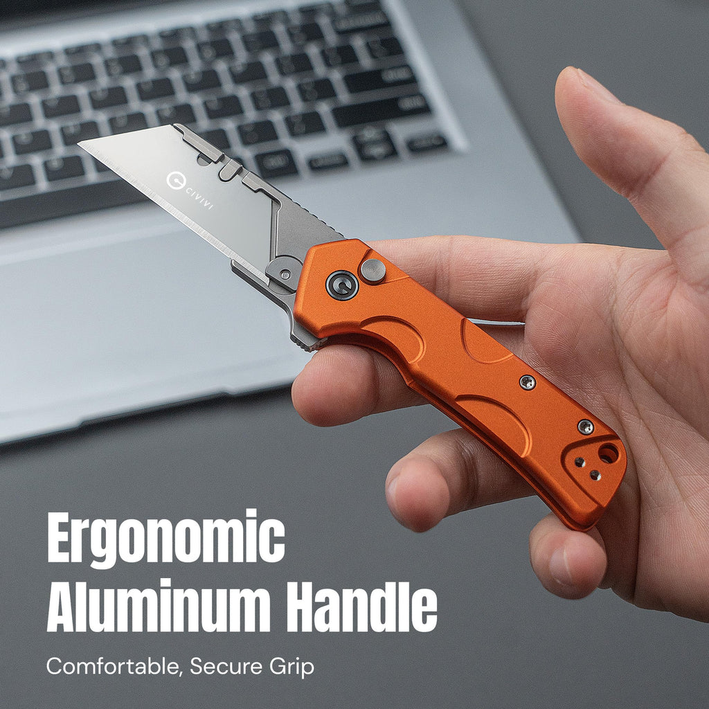 Folding Utility Knife Box Cutter, Quick Change Blade C24041F-3