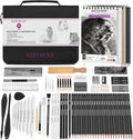 100 PCS Drawing Set Sketching Kit,Sketch Pencils Art Supplies with Graphite,Charcoal,Blending Tools &