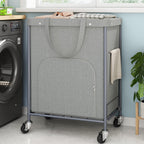 170L Large Laundry Basket with Wheels, Rolling Laundry Hamper Easy Access Clothing Minimizes Bending, Laundry Cart