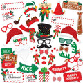 Christmas Photo Booth Props 38pc Set - Christmas Party Decorations, Party Favors, Games & Supplies for Kids Adults