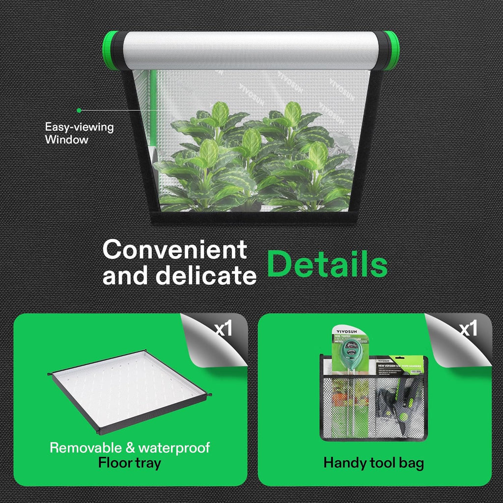 2-in-1 4x3 Grow Tent 48"x36"x72" Mylar Clone Chamber Tents | Multi-Chamber Clone Design, 100% Reflective Mylar