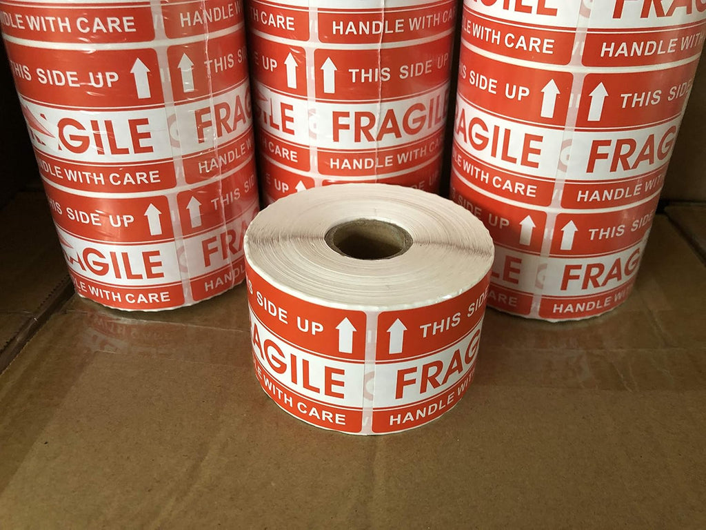 2" x 3" Handle with Care This Side Up Fragile Stickers Adhesive Label 500 Per Roll
