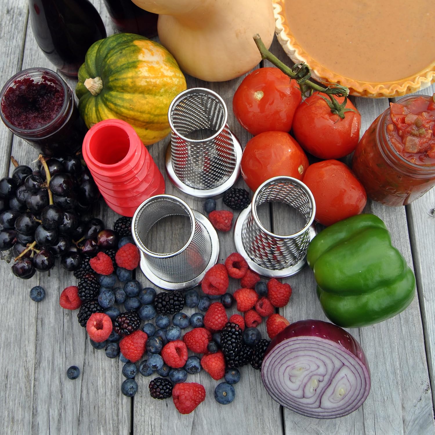 4 Piece Accessory Kit for Tomato Press and Sauce Maker ,Silver
