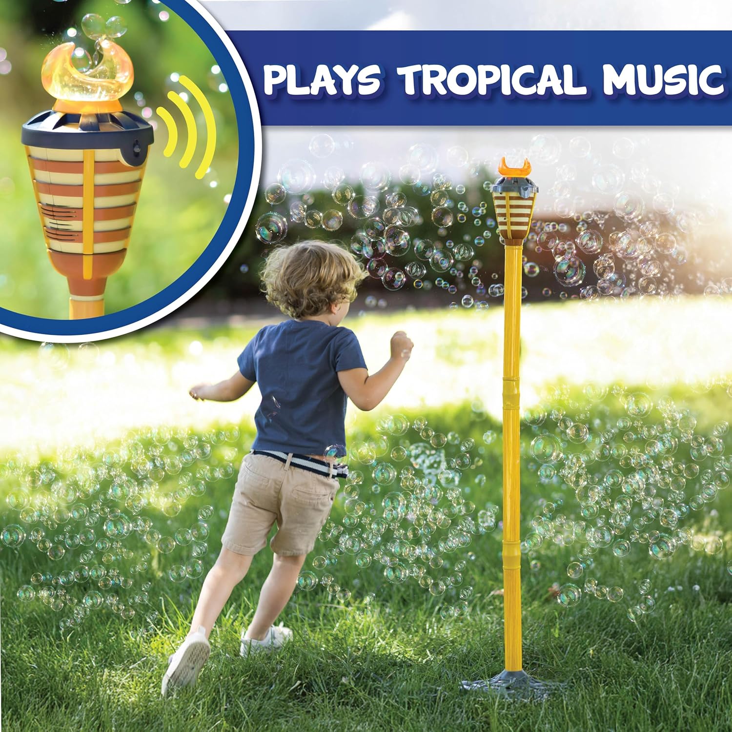 Tiki Torch Bubbler - Bubble Machine - for Kids, Teens