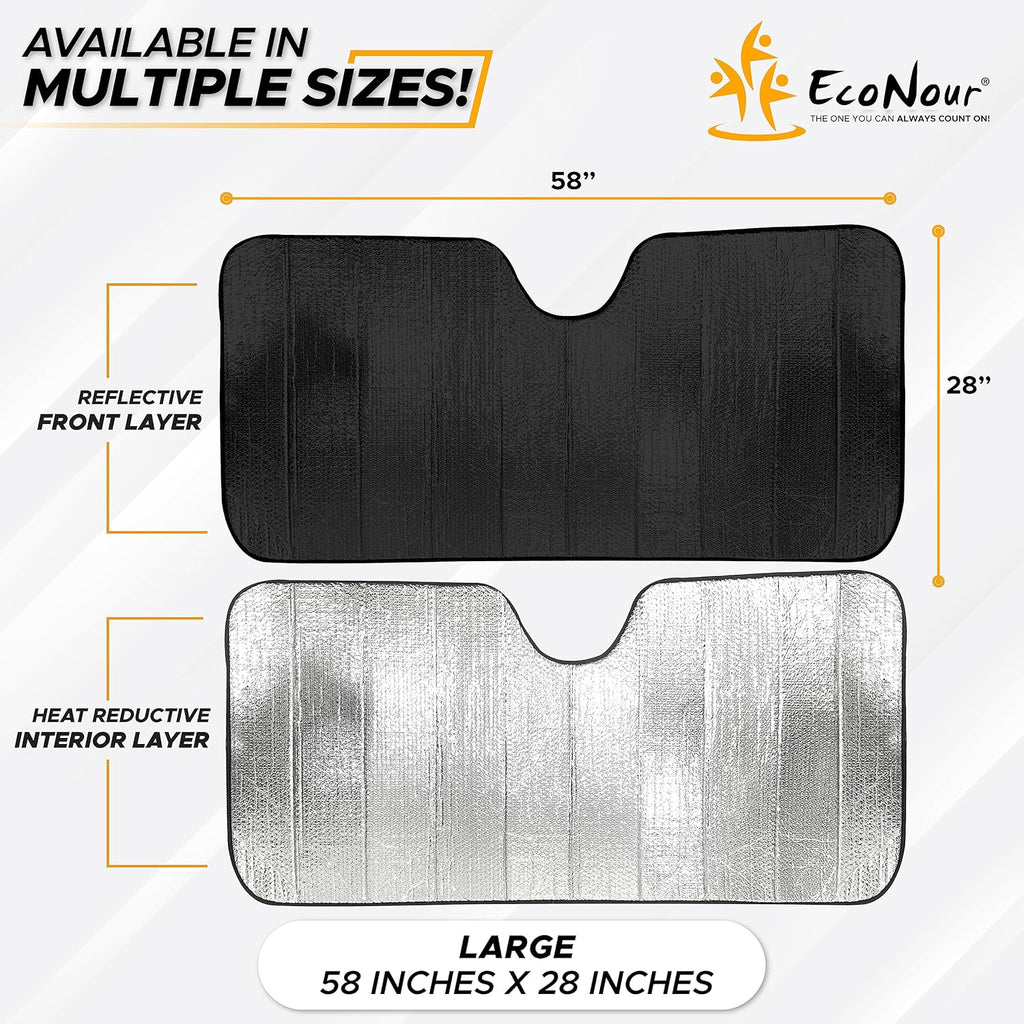 Accordion Car Windshield Sun Shade | Car Sun Visor to Protect Harmful UV Rays | Foldable Automotive Windshield