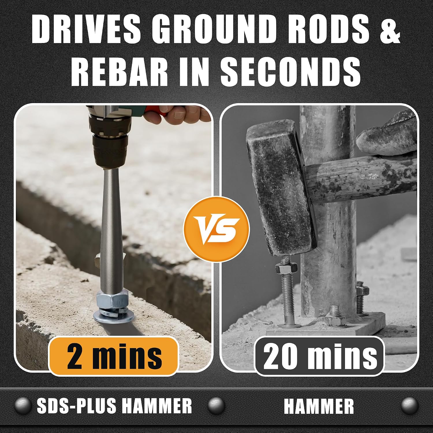 SDS Plus Wedge Anchor Setter – Concrete Anchor Setting Tool for Wedge Anchors and Rebars