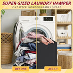 195L Laundry Hamper 3 Section,Large Laundry Hamper with Lid,Dirty Clothes Hamper with 3 Inner Bags,Collapsible