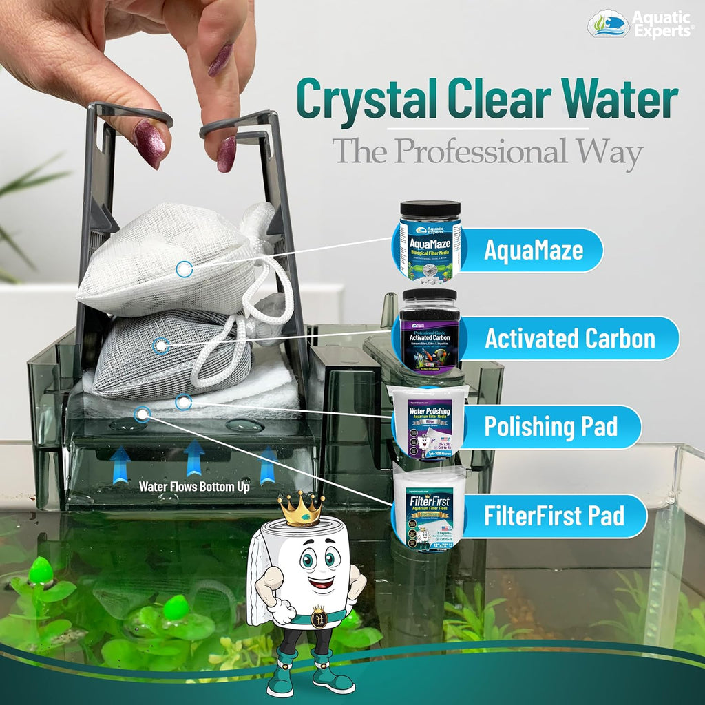 Aquarium Filter Floss for Fish Tank Filters - FilterFirst Aquarium Filter Pad - Media Roll for Crystal Clear Water