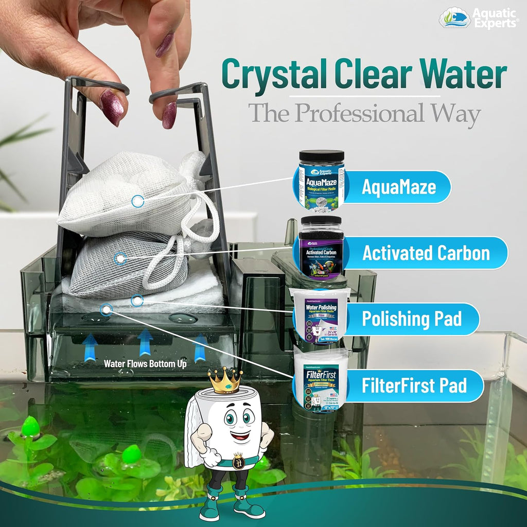 Aquarium Filter Floss for Fish Tank Filters - FilterFirst Aquarium Filter Pad - Media Roll for Crystal Clear Water