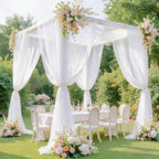 Wedding Arch Draping Fabric 28" x 19 ft White Sheer Curtain Backdrop Drapes