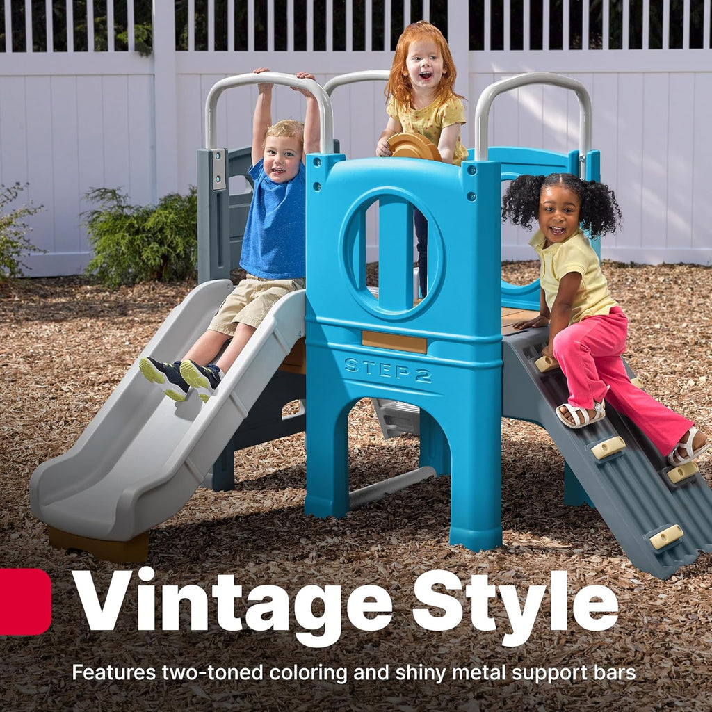 Step2 Scout & Slide Climber, Kids Outdoor Playset, Backyard Playground Set, Slide, Climbing Wall, Tunnel, Outside