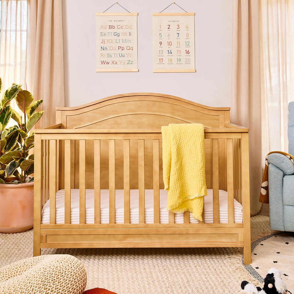 Charlie 4-in-1 Convertible Crib in Honey, Greenguard Gold Certified