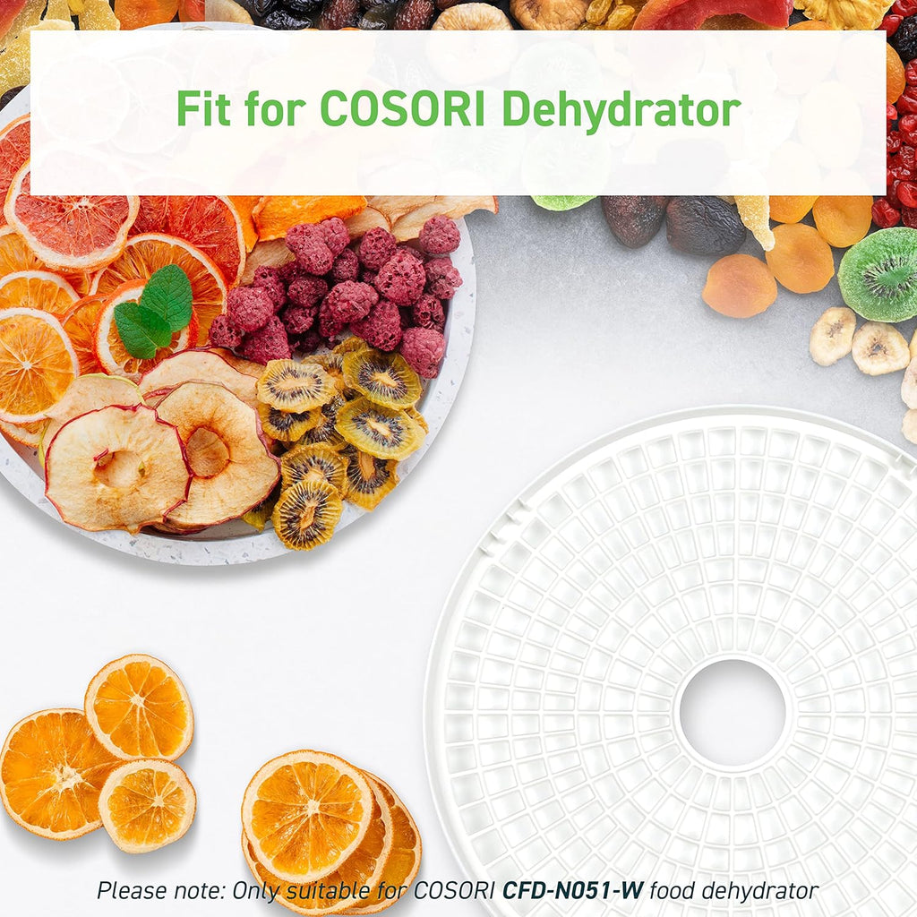 Food Dehydrator Accessories, Plastic Trays, 5 Trays CFD-N051-W Only | Compatible with Cosori 5 Trays CFD-N051-W Only