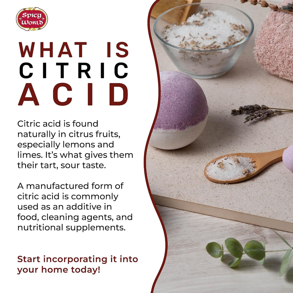 Citric Acid 2 LB Bag - 100% Pure, Food Grade & Non-GMO - Citric Acid Powder For Cleaning, Bath Bombs, Preserving