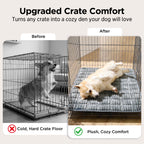 ComfyFleece Washable Dog Crate Pad,Soft Thin Medium Pet Mat,30"