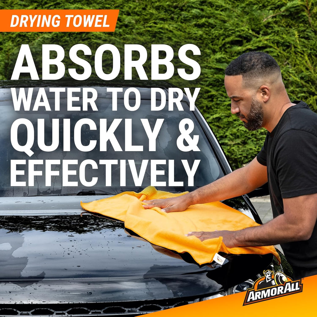 Car Wash Kit - Complete 3-Piece Car Cleaning Set with Car Wash Soap, Wax, Microfiber Mitt & Drying Towel, Gift for Dad
