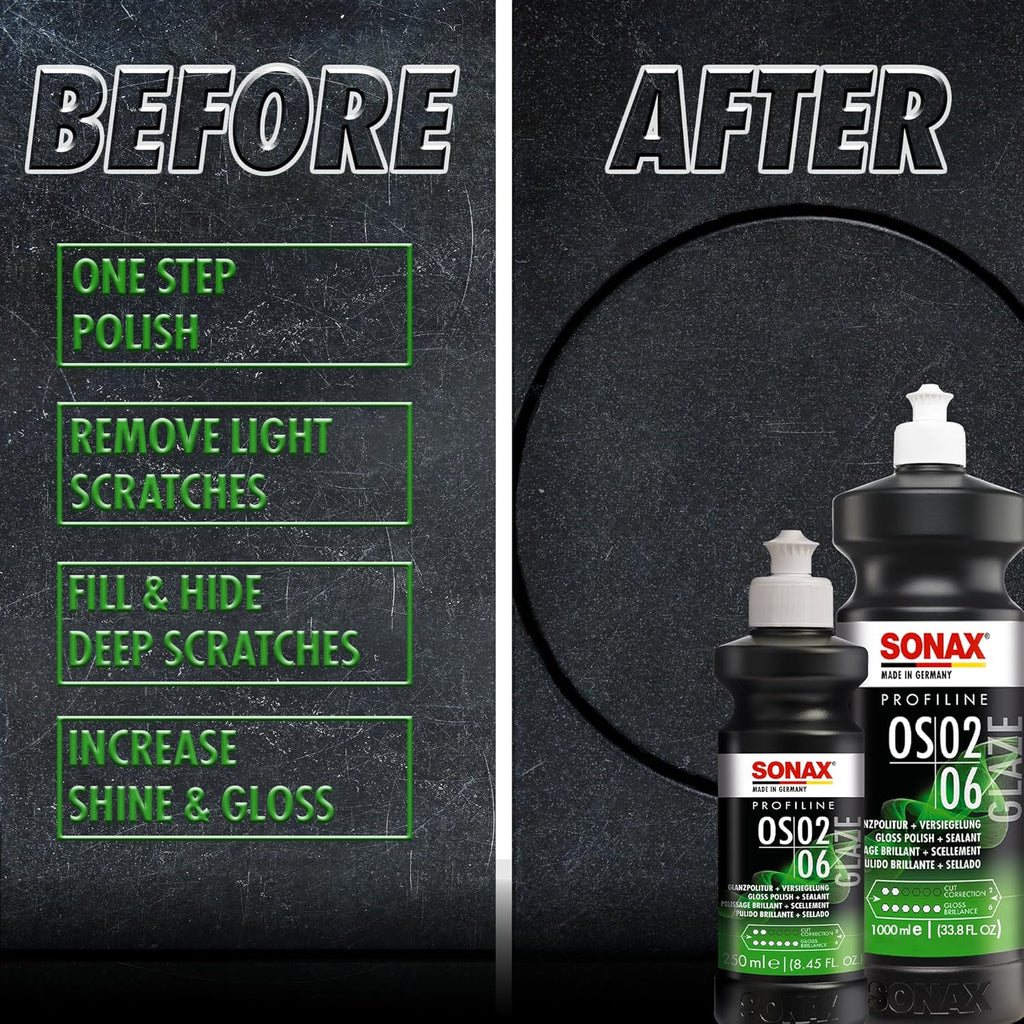 Glaze OS 02-06 247141 | All-in-One Car Polish for Scratch Removal, High-Gloss Finish & Ceramic Protection |