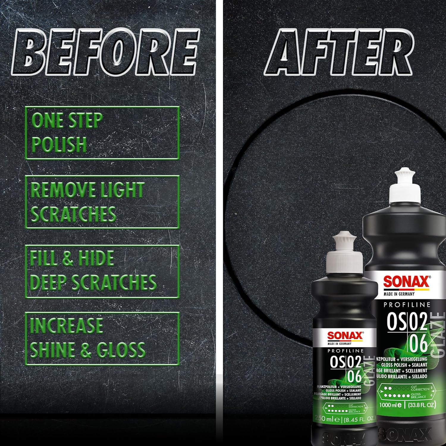 Glaze OS 02-06 247141 | All-in-One Car Polish for Scratch Removal, High-Gloss Finish & Ceramic Protection |