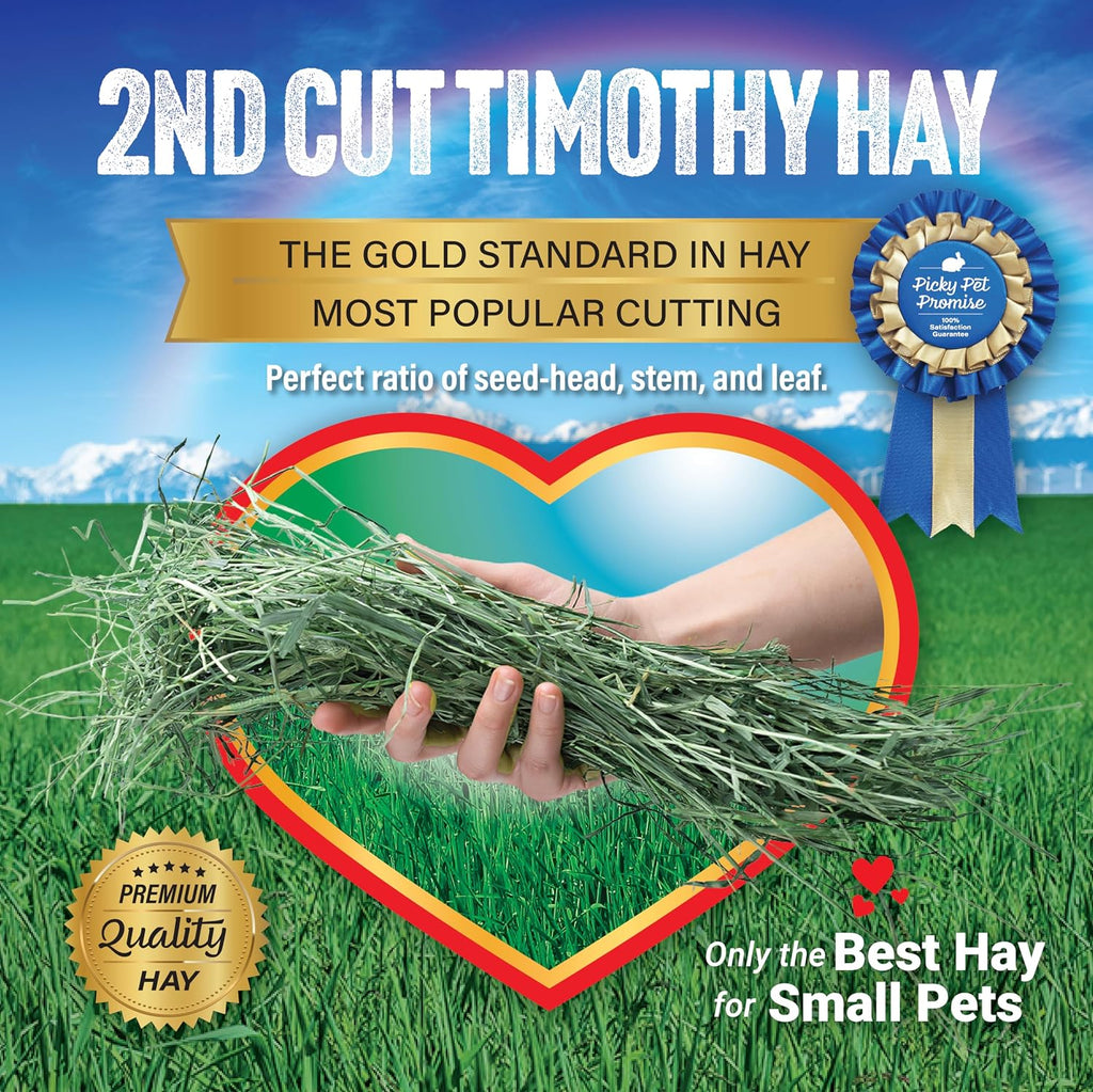 2nd Cutting Perfect Blend Timothy Hay Pet Food for Rabbits, Guinea Pigs, Chinchillas and Other Small Animals, Premium
