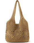 Beach Bag, Straw Beach Bags for Women Floral Straw Bag Beach Tote Bag