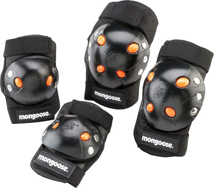Kids BMX Pad Set, Ages 8-14, Knee and Elbow Pads with Gel Inserts, Adjustable Straps, Multi-Sport Protection for