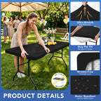 Fitted Tablecloth for 8 Foot Rectangle Tables-Black Picnic Table Covers