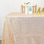 Sequin Rectangular 60x102-Inch Tablecloth,Light Gold