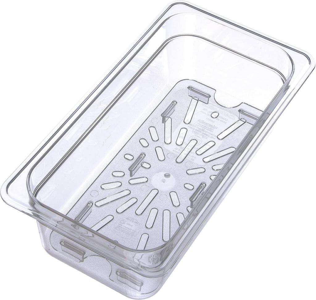 Plastic Drain Shelf for 1/3 Size Food Pan Clear (Pack of 6)