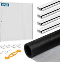 DIY Aluminum Window Screen Frame Kit, 2 Sets, 46 in, White
