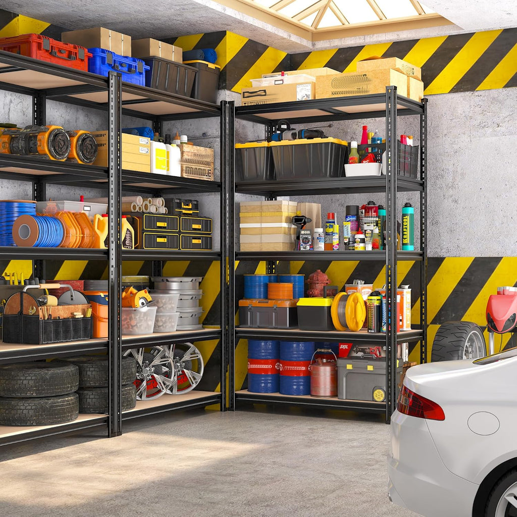 2400LBS Storage Shelves 5 Tier Garage Shelving Heavy Duty, Adjustable Metal Shelving Unit,Garage Shelves for