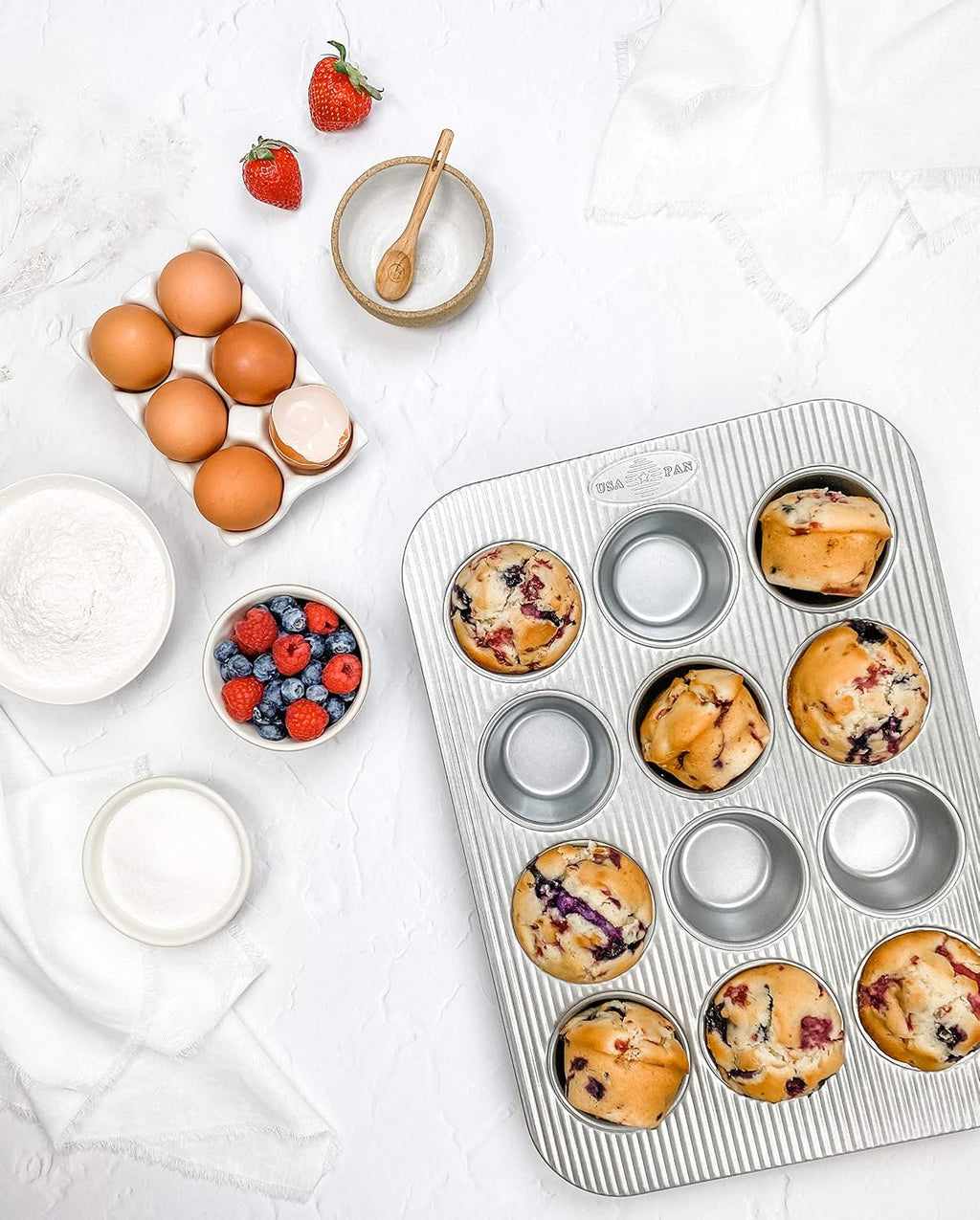 Bakeware Muffin Pan, 12-Well, Set of 2, Aluminized Steel