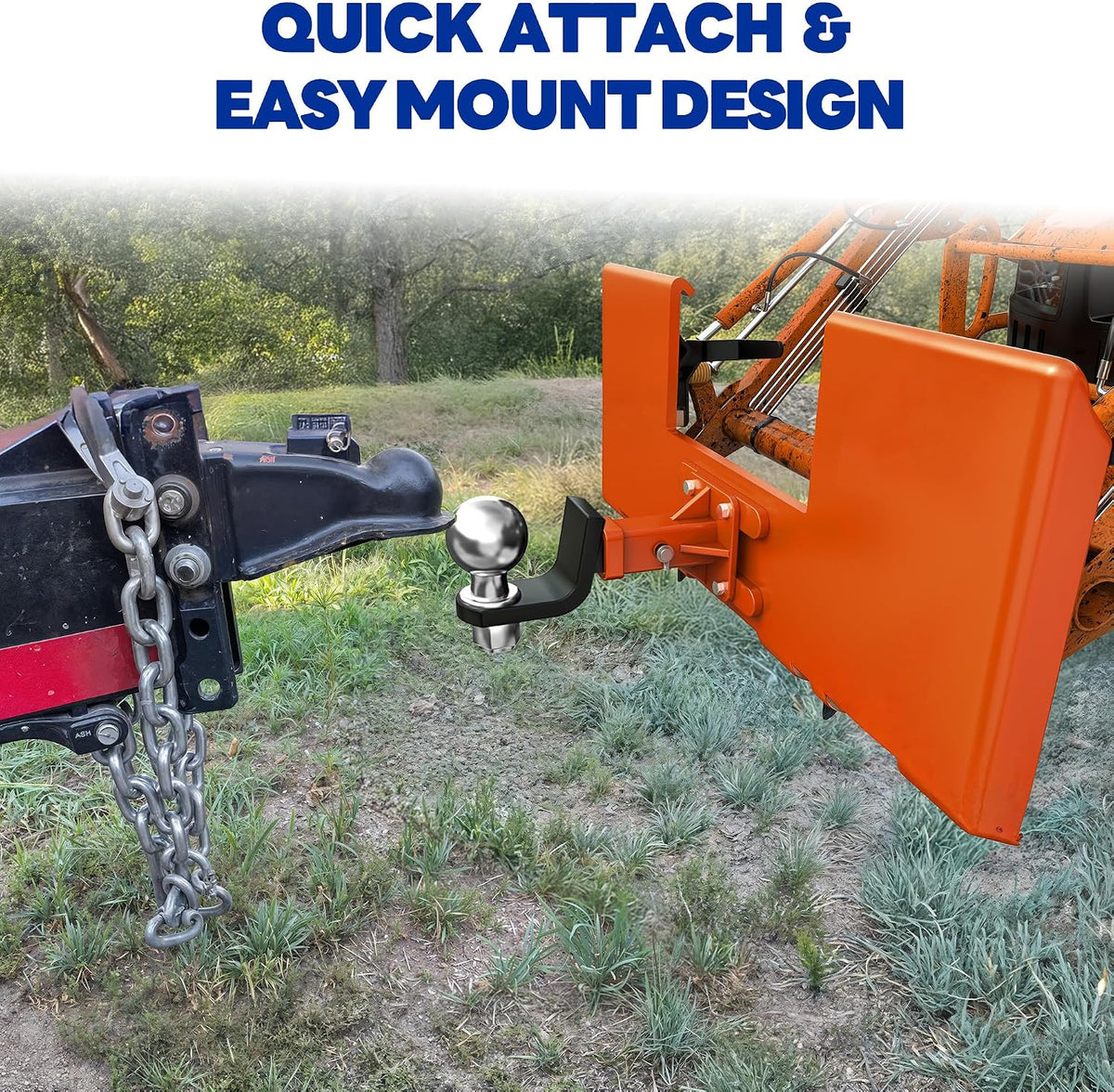3/8" Skid Steer Mount Plate with 2" Removable Trailer Hitch Receiver, Thick Skid Steer Plate Attachment, Universal