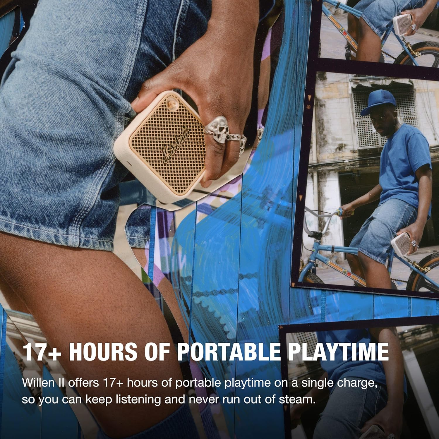Willen II Portable Bluetooth Speaker - Rugged Waterproof/Dust-Proof Design | Loud Stereo Sound, Deep Bass | Compact